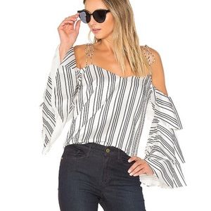 Amur off-shoulder tiered ruffle sleeve top